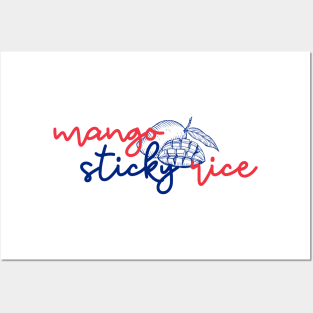 mango sticky rice - Thai blue and red - Flag color - with sketch Posters and Art